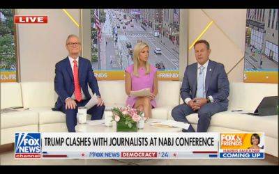 Donald Trump - Kamala Harris - Brian Kilmeade - Alyssa Farah - Kelly Rissman - Jessica Tarlov - Fox - Fox host defends Trump after he questioned Harris’ background: ‘He’s unaware of race and gender’ - independent.co.uk - India - Jamaica