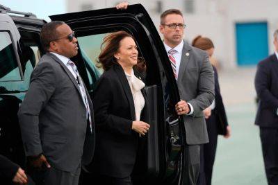 Donald Trump - Kamala Harris - Nancy Pelosi - Gavin Newsom - Joe Sommerlad - Tim Walz - Kamala Harris raises $12m at San Francisco fundraiser with California elites Pelosi and Newsom - independent.co.uk - state Pennsylvania - state California - state Nevada - state Arizona - state Michigan - state Wisconsin - San Francisco - city San Francisco - county Oakland