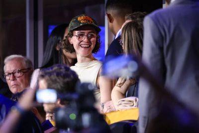 Kamala Harris - Mike Bedigan - Doug Emhoff - Tim Walz - Ella Emhoff - Gus Walz - Chappell Roan - Ella Emhoff appears at DNC in Harris-Walz camo hat in support of stepmom - independent.co.uk - city New York - county Harris