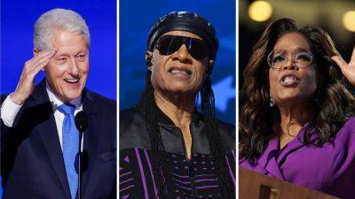 Donald Trump - Kamala Harris - Bill Clinton - Oprah Winfrey - Tim Walz - Stevie Wonder - C Mandler - Who spoke at the DNC: Watch speeches from Tim Walz, Bill Clinton, Oprah and Stevie Wonder - npr.org - state Minnesota - city Chicago