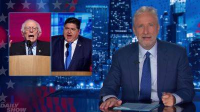 Hillary Clinton - Bill Clinton - Bernie Sander - J.B.Pritzker - Amy Klobuchar - Jeffrey Clark - Jon Stewart - Fox - Jon Stewart calls out Bernie Sanders, Bill Clinton and Democrats for hypocrisy at DNC - foxnews.com - Usa - state Illinois - city Sander