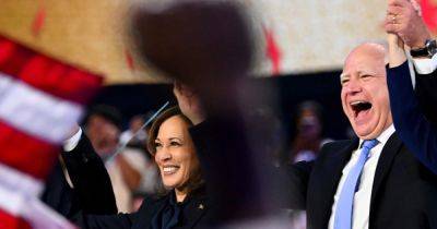 Donald Trump - Kamala Harris - Nnamdi Egwuonwu - Tim Walz - Southern - Harris and Walz heading to Georgia as campaign seeks to build on convention momentum - nbcnews.com - state Pennsylvania - Georgia - state California - state Florida - New York - state Minnesota - state Ohio - city Atlanta - city Chicago - county Peach - city Savannah, Georgia