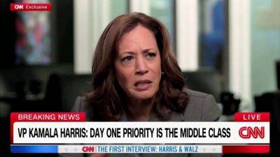 Donald Trump - Kamala Harris - Dana Bash - Brianna Herlihy - Tim Walz - Kamala Harris offers vague 'Day 1' Oval Office plan in CNN interview: 'A number of things' - foxnews.com - Usa - state Minnesota - state Indiana - county White - county Harris