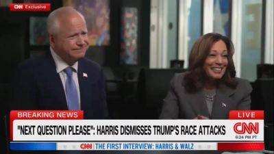 Joe Biden - Donald Trump - Rachel Scott - John Bowden - Tim Walz - Corey Lewandowski - Harris Walz - In first interview as presidential candidate, Harris plays normal foil to ‘weird’ Trump - independent.co.uk