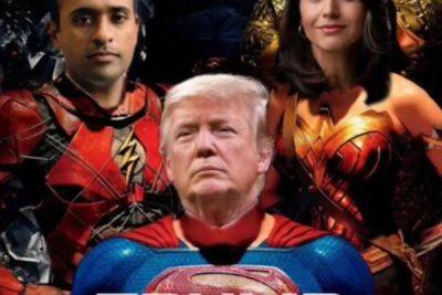 Donald Trump - Robert F.Kennedy-Junior - Jesus Christ - Ariana Baio - Flame on! Trump shares photoshopped image of himself, Vance, RFK Jr, Musk and Gabbard as superheroes - independent.co.uk