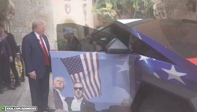 Joe Biden - Donald Trump - Kamala Harris - Elon Musk - Alex Woodward - Adin Ross ‘gifts’ Trump a Rolex and Cybertruck wrapped in rally shooting photo during unhinged livestream - independent.co.uk - Usa - state Pennsylvania - state Florida