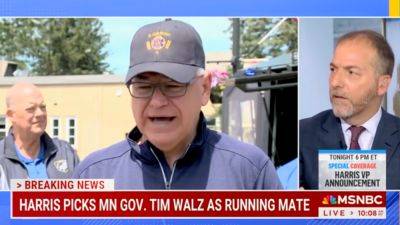 Kamala Harris - Chuck Todd - Gabriel Hays - Tim Walz - Fox - NBC's Todd says Walz pick is a ‘yellow flag’, shows Harris may be easily controlled by far left - foxnews.com - Usa - Washington - Israel