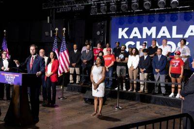 Donald Trump - Kamala Harris - Fox - Myriam Page - JD Vance roasted for embarrassing rally gaffe where he appeared to campaign for Harris - independent.co.uk - state Pennsylvania - Georgia - county Vance - city Atlanta, Georgia - Philadelphia, state Pennsylvania