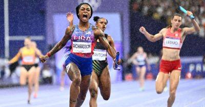 U.S. Women Win 4X100m Relay At Paris Olympics On Explosive Sha'Carri Anchor Leg