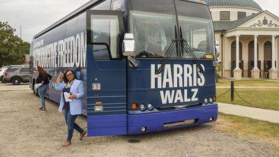 The Harris campaign takes its attacks against Trump over abortion on the road