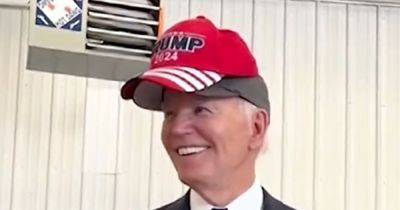 Social Media Users Don't Know How To Feel About Biden Wearing A Trump Hat