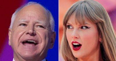 Donald Trump - Kamala Harris - Taylor Swift - Ben Blanchet - Amy Klobuchar - Tammy Baldwin - Tim Walz - Gwen Walz - Tim Walz Shows 'Fellow Cat Owner' Taylor Swift Love With 'Smallest' Dig At Trump - huffpost.com - state Minnesota - state Wisconsin