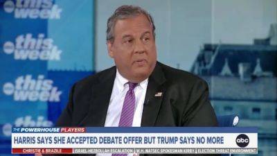 Kamala Harris - Chris Christie - Trump - George Stephanopoulos - John Bowden - Ex-Trump advisor Chris Christie says Trump will give in and face Harris in another debate: ‘He needs it’ - independent.co.uk - state New Jersey - city Philadelphia - county Harris