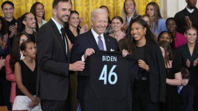 Joe Biden - Kamala Harris - ZEKE MILLER - COLLEEN LONG - As he welcomes Gotham FC, Biden says ‘a woman can do anything a man can do,’ including be president - apnews.com - Usa - Washington - state New Jersey - New York - city Seattle