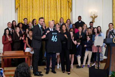 Joe Biden - Kamala Harris - ZEKE MILLER - As he welcomes Gotham FC, Biden says 'a woman can do anything a man can do,' including be president - independent.co.uk - Usa - state New Jersey - New York - state Utah - city Seattle