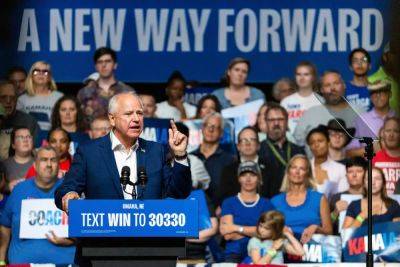 Joe Biden - Kamala Harris - Via AP news wire - Tim Walz - Walz unharmed after some of the vehicles near the back of his motorcade crash in Milwaukee - independent.co.uk - state Minnesota - city Milwaukee - city Pittsburgh